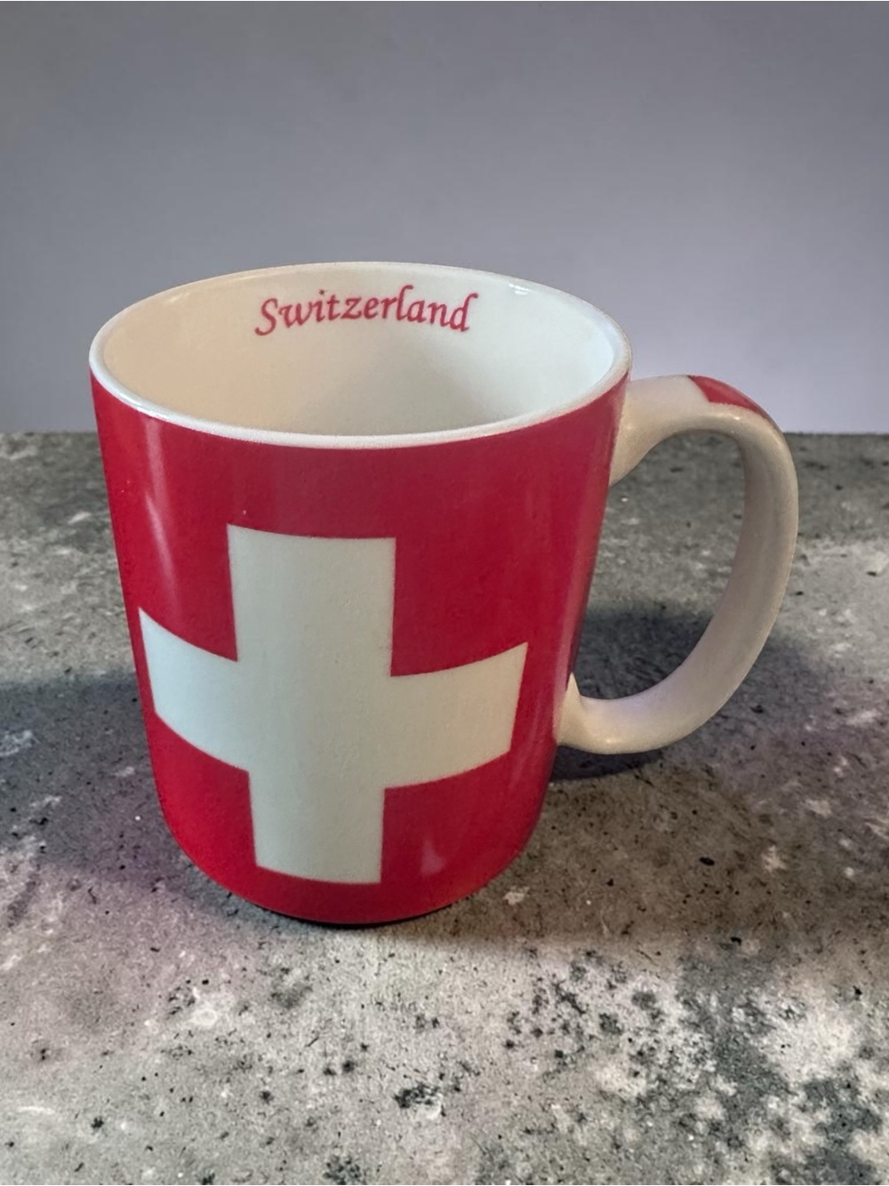 Splash Red & White Switzerland Ceramic Mug